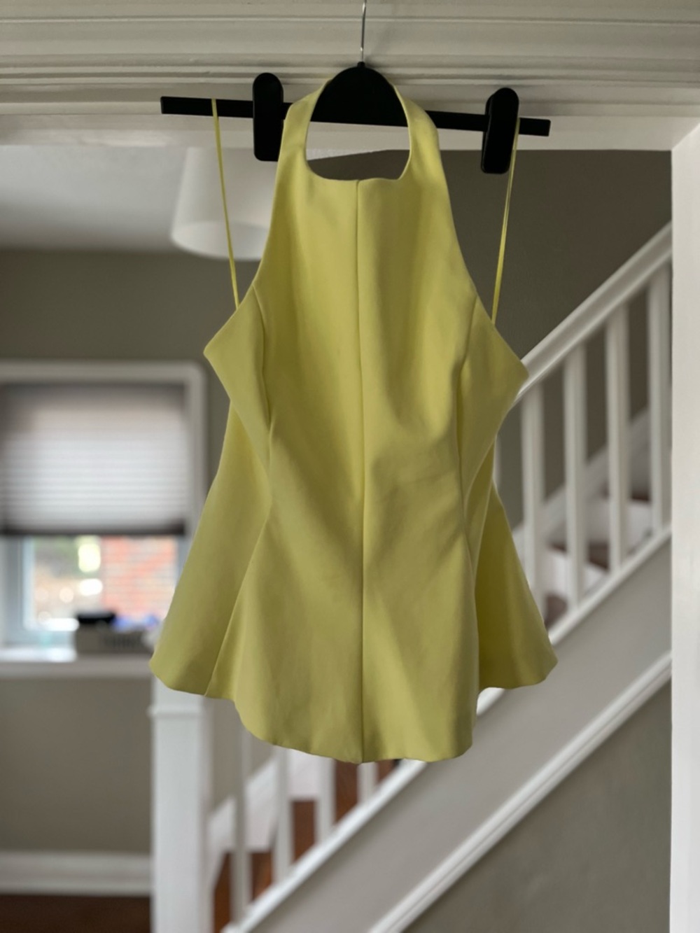 NWOT Halter Peplum Top in Light Lemon Yellow Lemonade - Picture 4 of 11